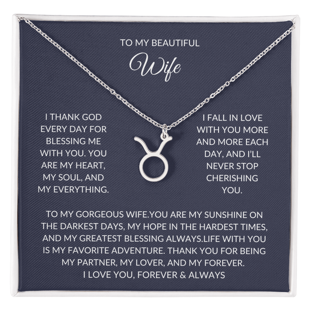To my beautiful wife - Zodiac Symbol Necklace - Forever Love Gift