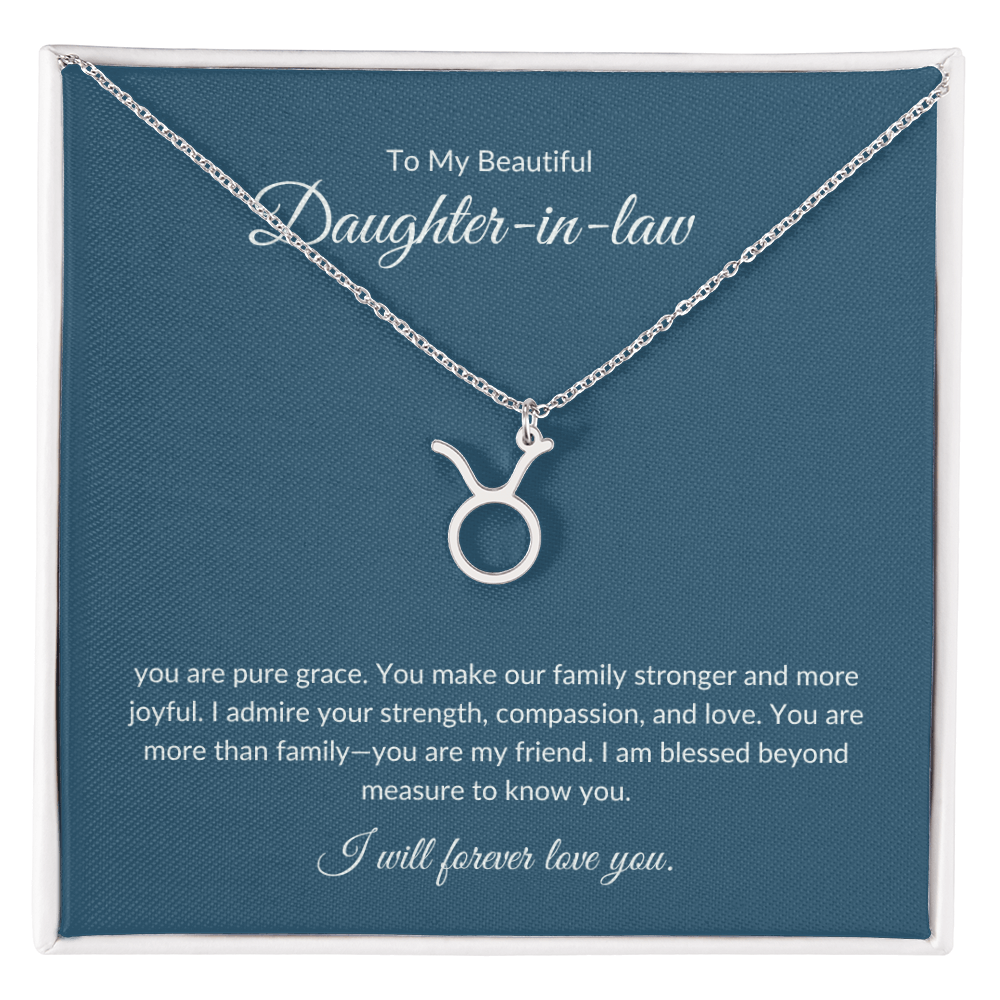 To My Beautiful Daughter-in-law , Zodiac Symbol Necklace