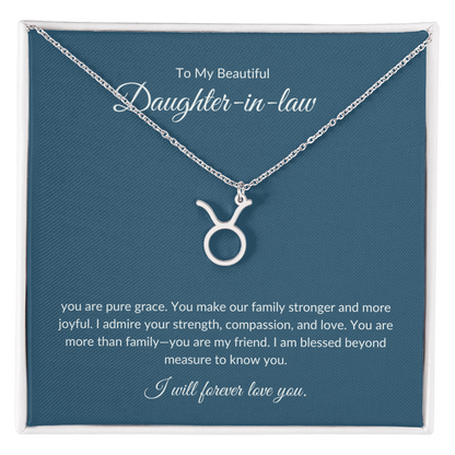 To My Beautiful Daughter-in-law , Zodiac Symbol Necklace