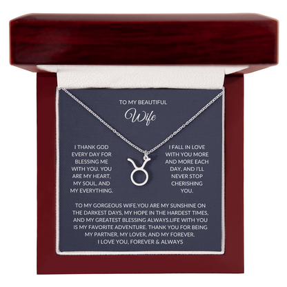 To my beautiful wife - Zodiac Symbol Necklace - Forever Love Gift