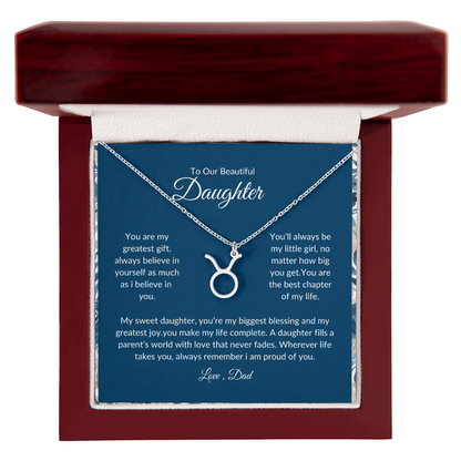 To My Daughter – You Are My Sunshine -Zodiac Symbol Necklace