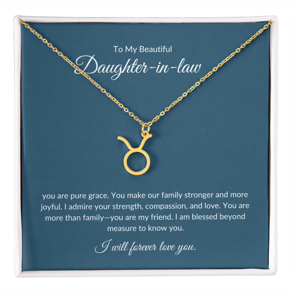 To My Beautiful Daughter-in-law , Zodiac Symbol Necklace