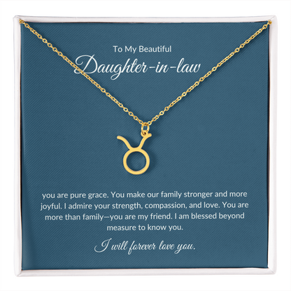 To My Beautiful Daughter-in-law , Zodiac Symbol Necklace