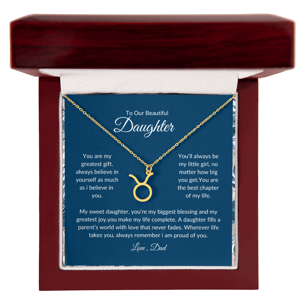 To My Daughter – You Are My Sunshine -Zodiac Symbol Necklace