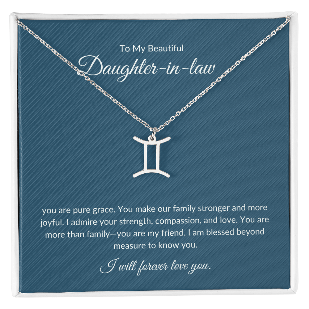 To My Beautiful Daughter-in-law , Zodiac Symbol Necklace
