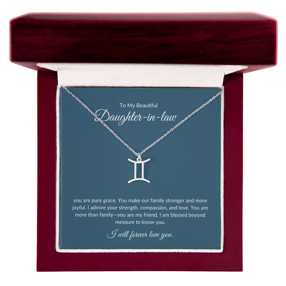 To My Beautiful Daughter-in-law , Zodiac Symbol Necklace