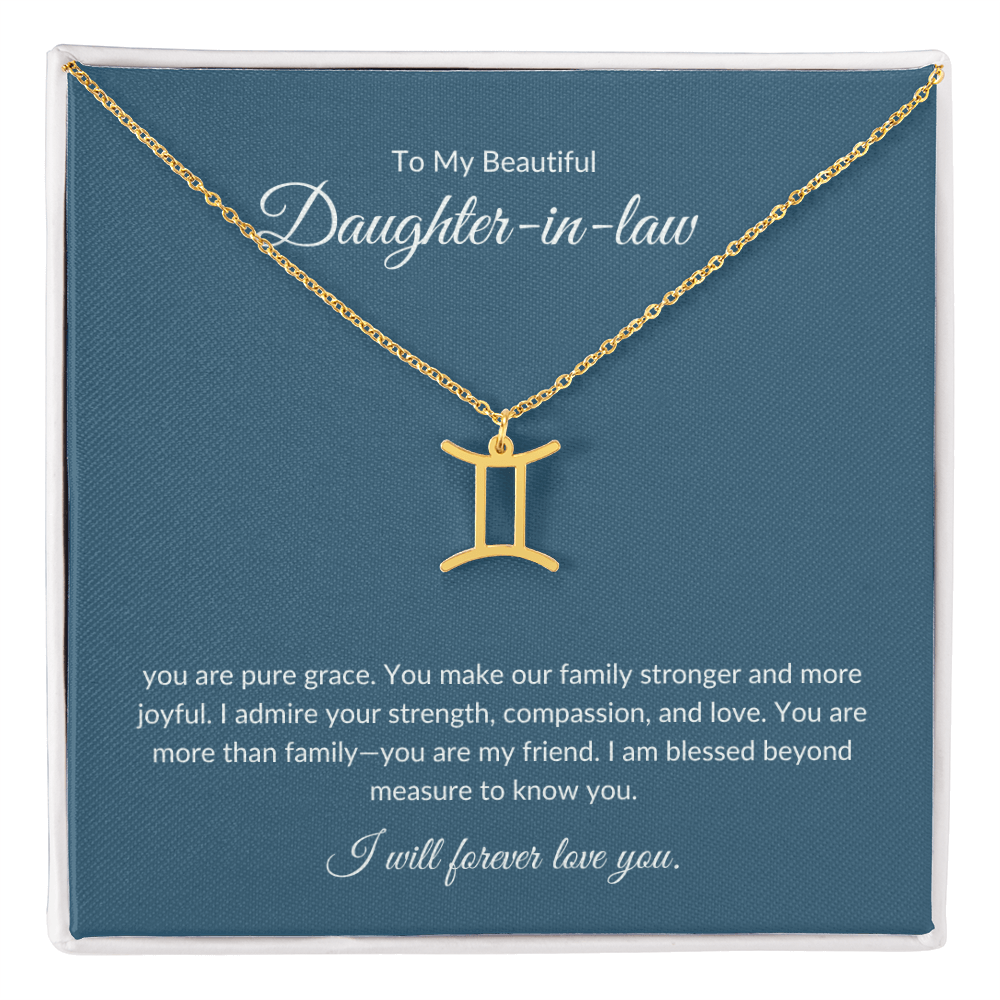 To My Beautiful Daughter-in-law , Zodiac Symbol Necklace