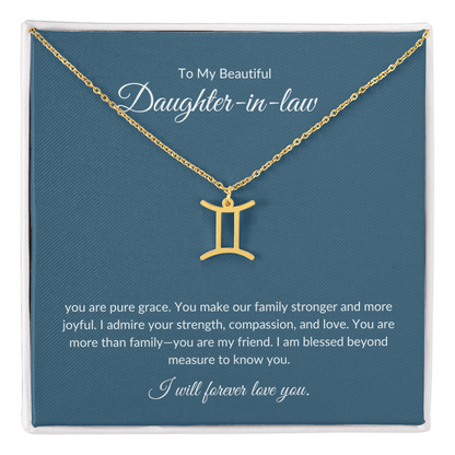 To My Beautiful Daughter-in-law , Zodiac Symbol Necklace