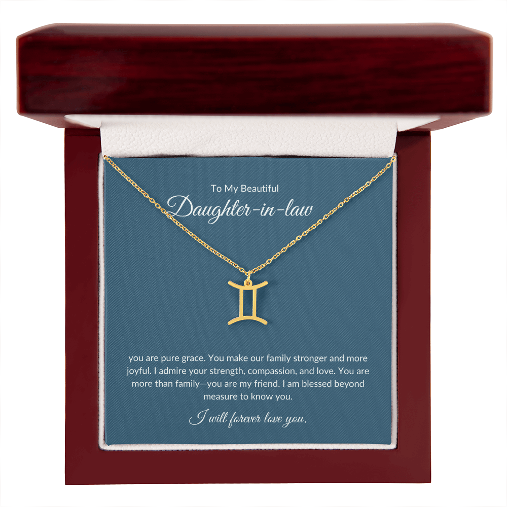 To My Beautiful Daughter-in-law , Zodiac Symbol Necklace