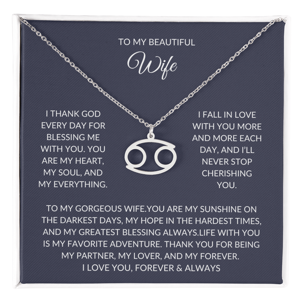 To my beautiful wife - Zodiac Symbol Necklace - Forever Love Gift