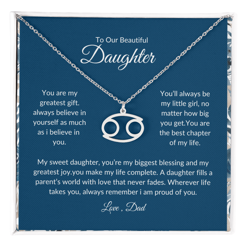 To My Daughter – You Are My Sunshine -Zodiac Symbol Necklace