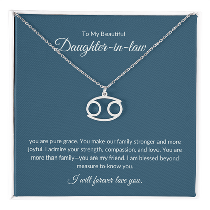 To My Beautiful Daughter-in-law , Zodiac Symbol Necklace