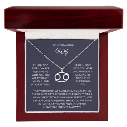 To my beautiful wife - Zodiac Symbol Necklace - Forever Love Gift