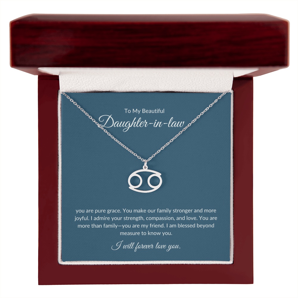 To My Beautiful Daughter-in-law , Zodiac Symbol Necklace