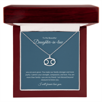 To My Beautiful Daughter-in-law , Zodiac Symbol Necklace