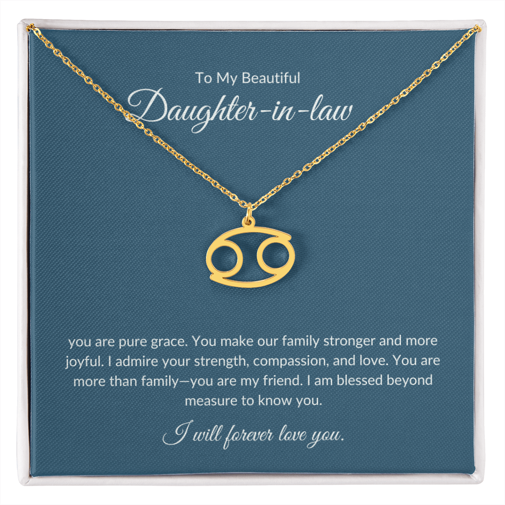 To My Beautiful Daughter-in-law , Zodiac Symbol Necklace