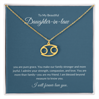 To My Beautiful Daughter-in-law , Zodiac Symbol Necklace