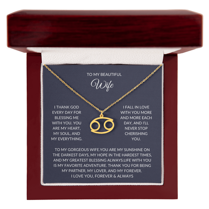 To my beautiful wife - Zodiac Symbol Necklace - Forever Love Gift