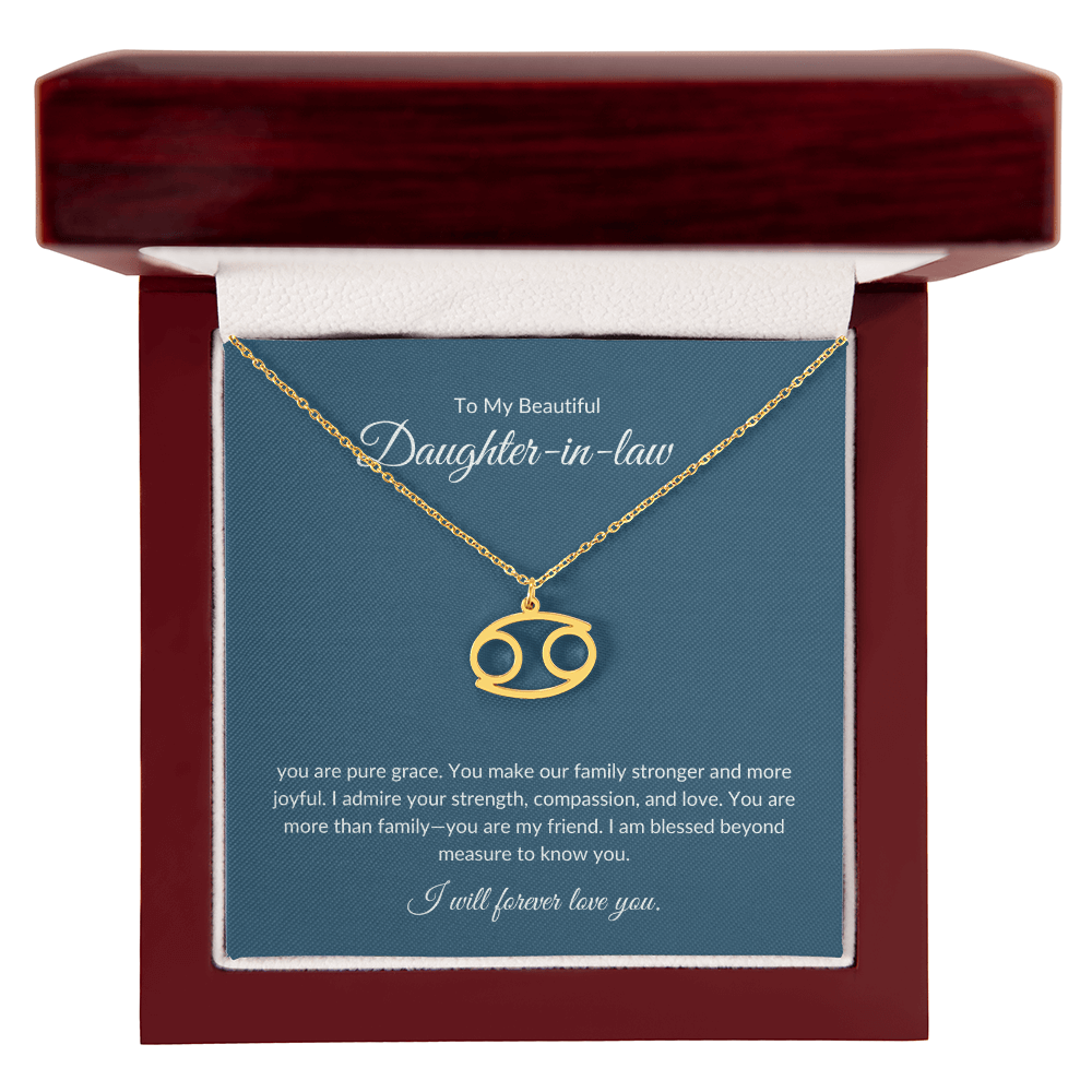 To My Beautiful Daughter-in-law , Zodiac Symbol Necklace