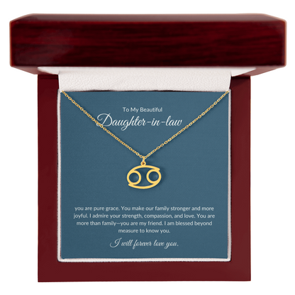 To My Beautiful Daughter-in-law , Zodiac Symbol Necklace