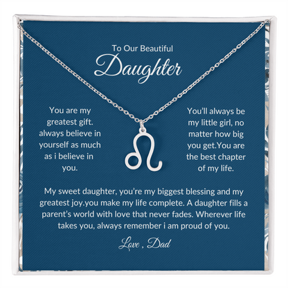 To My Daughter – You Are My Sunshine -Zodiac Symbol Necklace