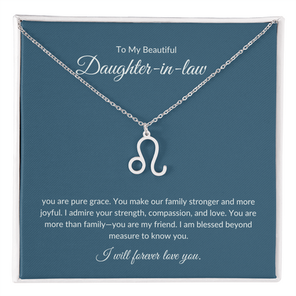 To My Beautiful Daughter-in-law , Zodiac Symbol Necklace