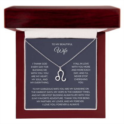 To my beautiful wife - Zodiac Symbol Necklace - Forever Love Gift