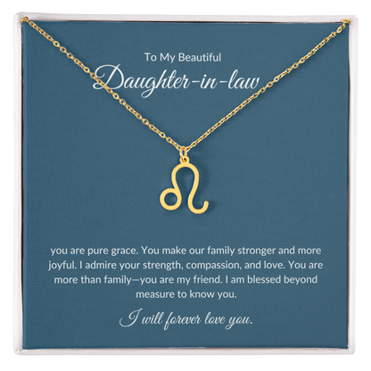 To My Beautiful Daughter-in-law , Zodiac Symbol Necklace