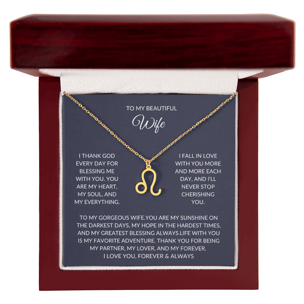 To my beautiful wife - Zodiac Symbol Necklace - Forever Love Gift