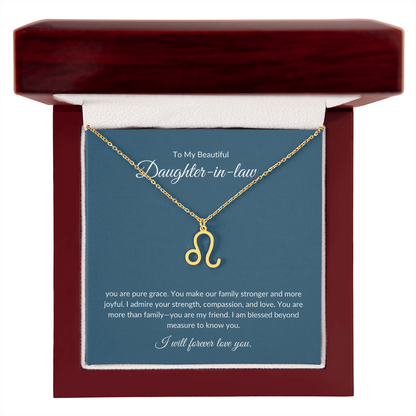 To My Beautiful Daughter-in-law , Zodiac Symbol Necklace