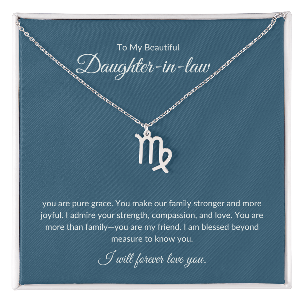 To My Beautiful Daughter-in-law , Zodiac Symbol Necklace
