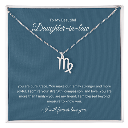 To My Beautiful Daughter-in-law , Zodiac Symbol Necklace