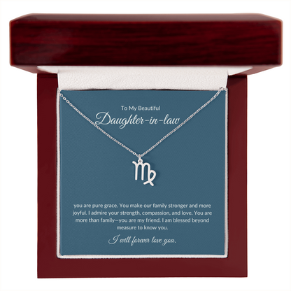 To My Beautiful Daughter-in-law , Zodiac Symbol Necklace