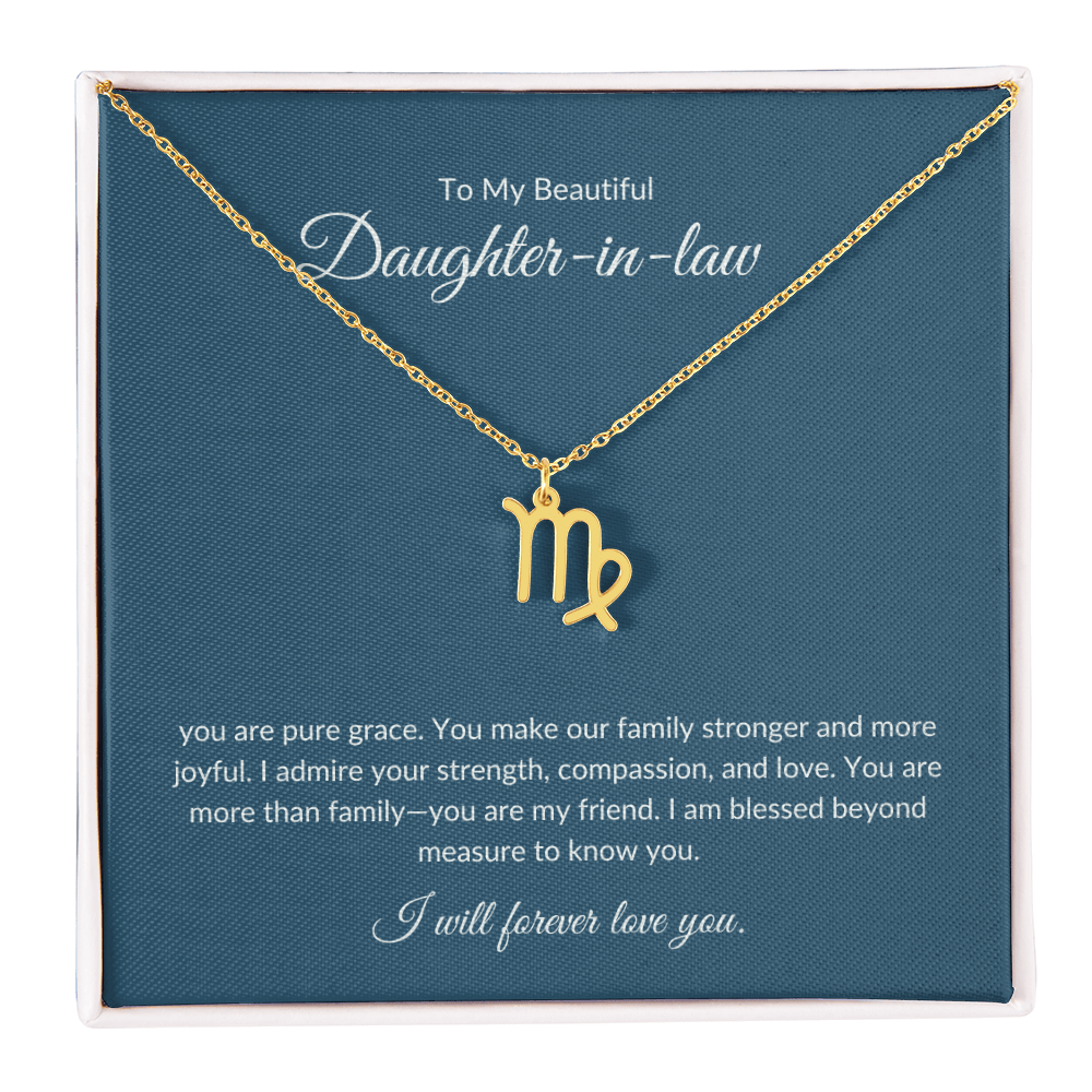 To My Beautiful Daughter-in-law , Zodiac Symbol Necklace