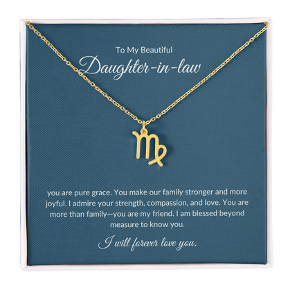 To My Beautiful Daughter-in-law , Zodiac Symbol Necklace