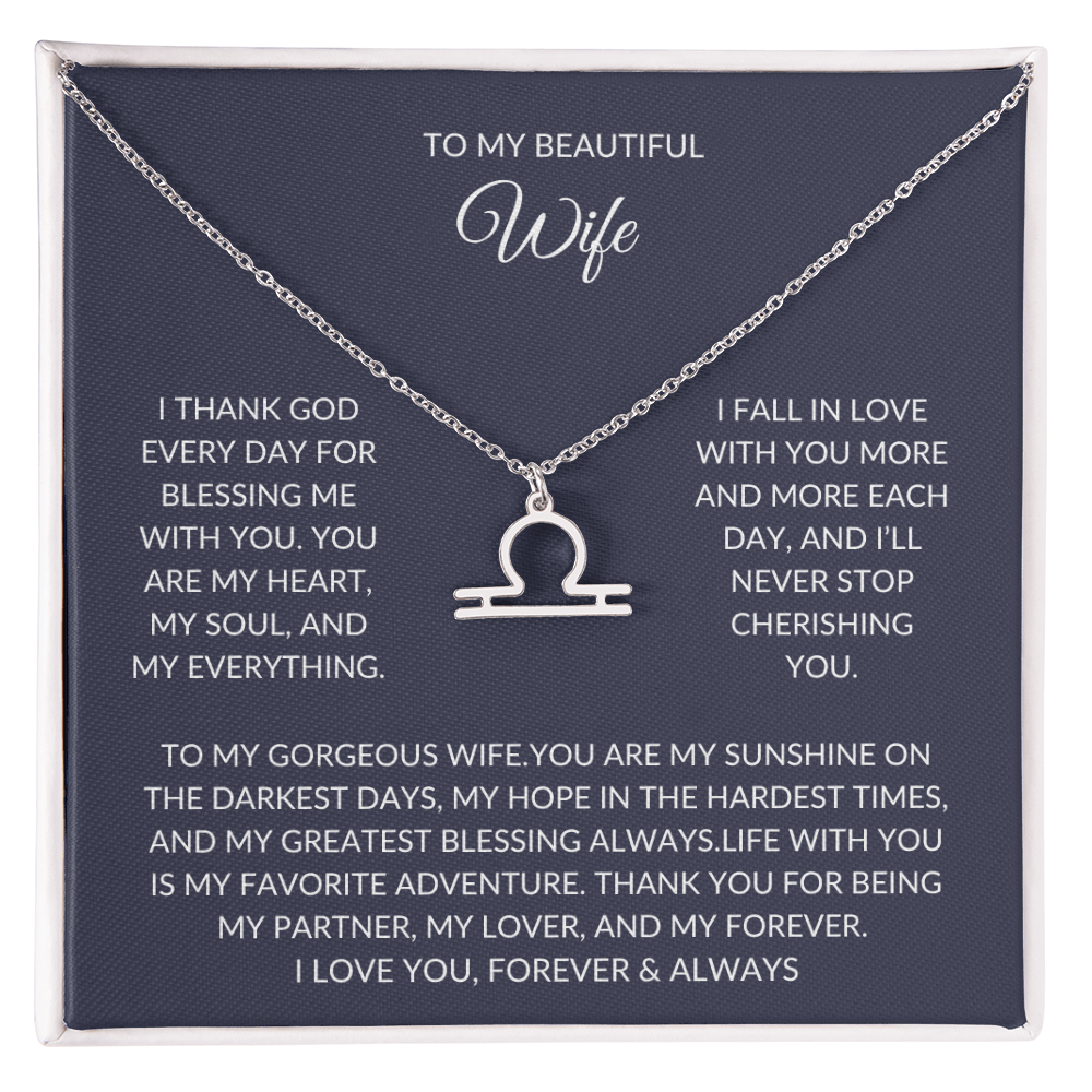 To my beautiful wife - Zodiac Symbol Necklace - Forever Love Gift