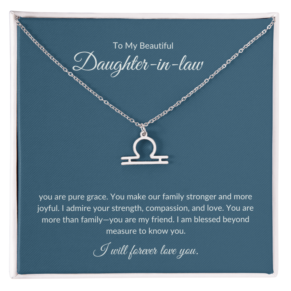 To My Beautiful Daughter-in-law , Zodiac Symbol Necklace