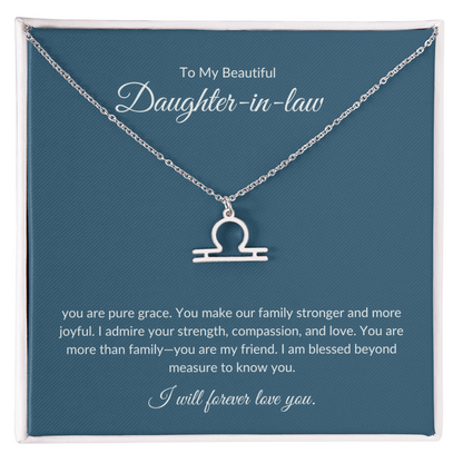 To My Beautiful Daughter-in-law , Zodiac Symbol Necklace