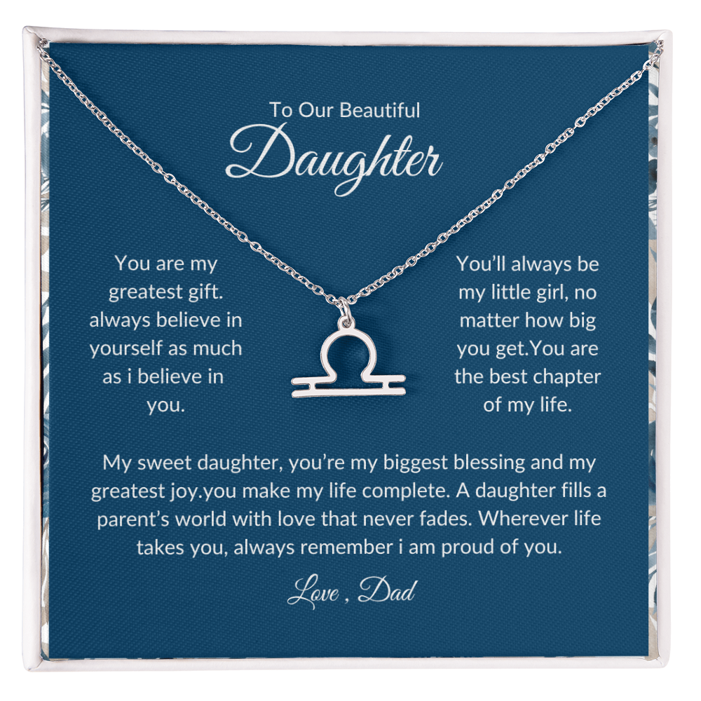To My Daughter – You Are My Sunshine -Zodiac Symbol Necklace
