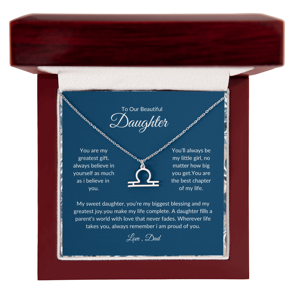 To My Daughter – You Are My Sunshine -Zodiac Symbol Necklace