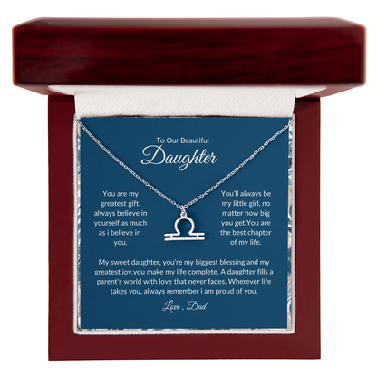 To My Daughter – You Are My Sunshine -Zodiac Symbol Necklace