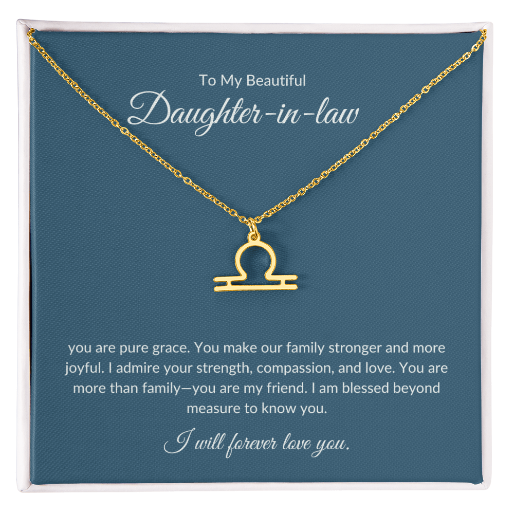 To My Beautiful Daughter-in-law , Zodiac Symbol Necklace