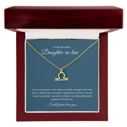 To My Beautiful Daughter-in-law , Zodiac Symbol Necklace
