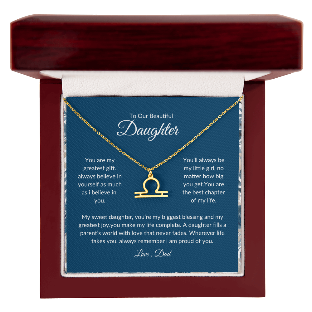 To My Daughter – You Are My Sunshine -Zodiac Symbol Necklace