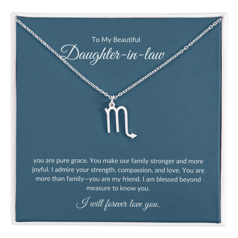 To My Beautiful Daughter-in-law , Zodiac Symbol Necklace