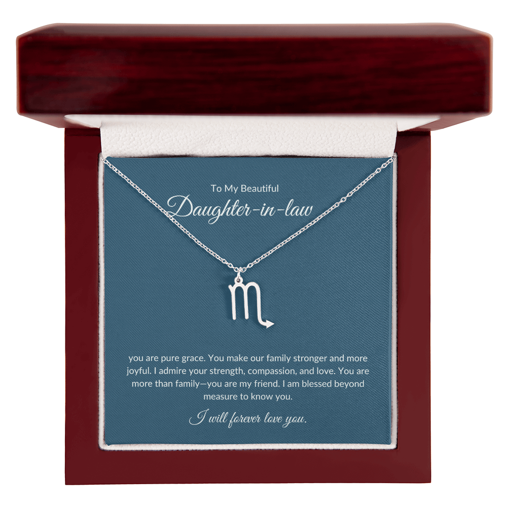 To My Beautiful Daughter-in-law , Zodiac Symbol Necklace