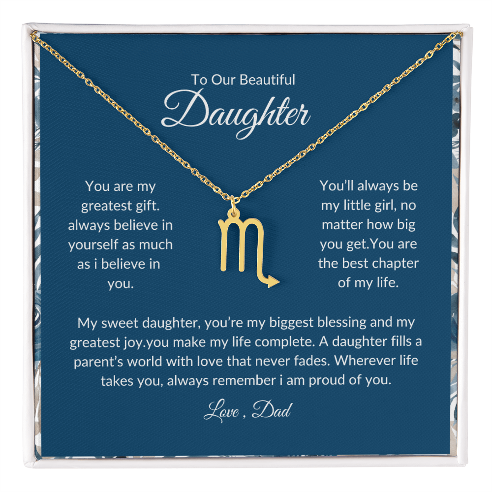 To My Daughter – You Are My Sunshine -Zodiac Symbol Necklace
