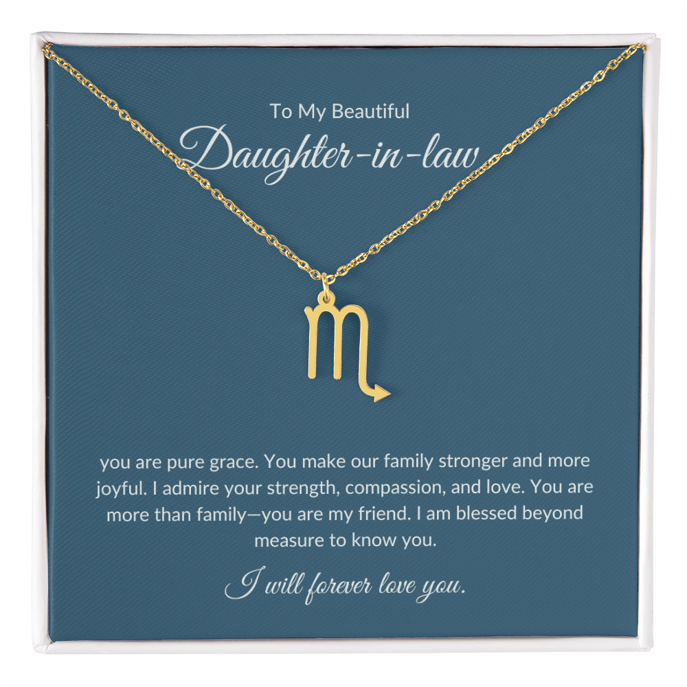 To My Beautiful Daughter-in-law , Zodiac Symbol Necklace