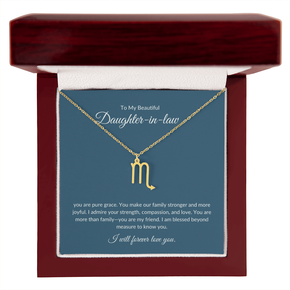 To My Beautiful Daughter-in-law , Zodiac Symbol Necklace