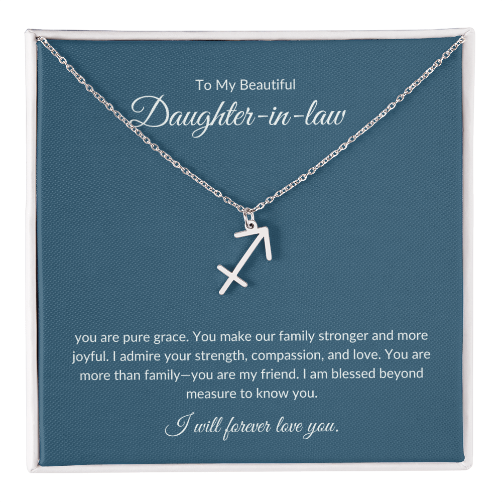 To My Beautiful Daughter-in-law , Zodiac Symbol Necklace